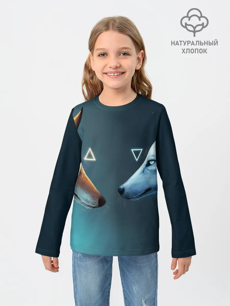 Детский лонгслив / ЛИСА И ВОЛК