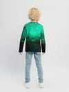 Детский лонгслив / Зеленые капли клетки