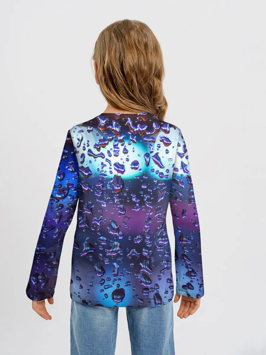 Детский лонгслив / Капли на стекле макро