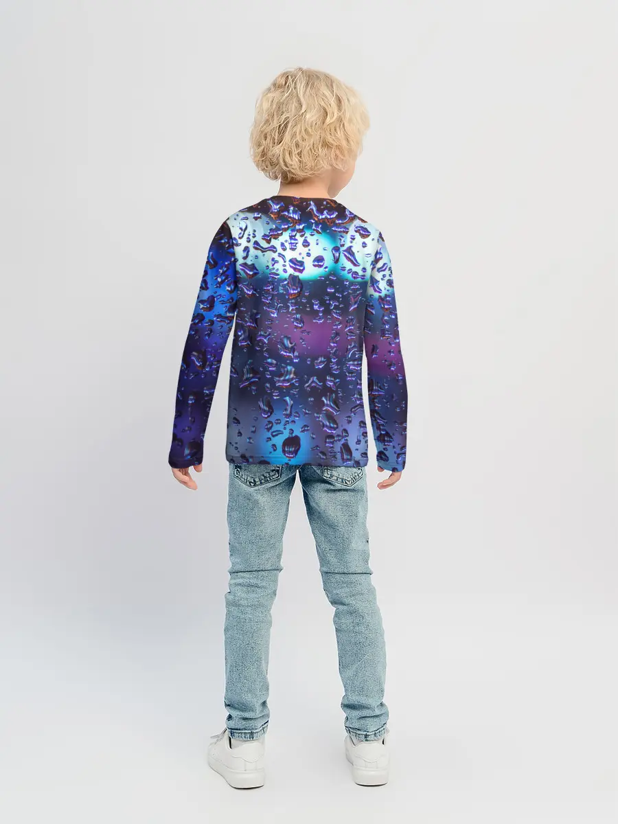 Детский лонгслив / Капли на стекле макро