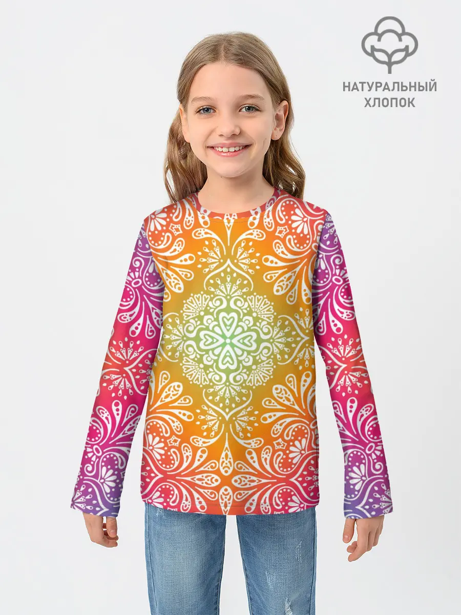 Детский лонгслив / Цветочный узор