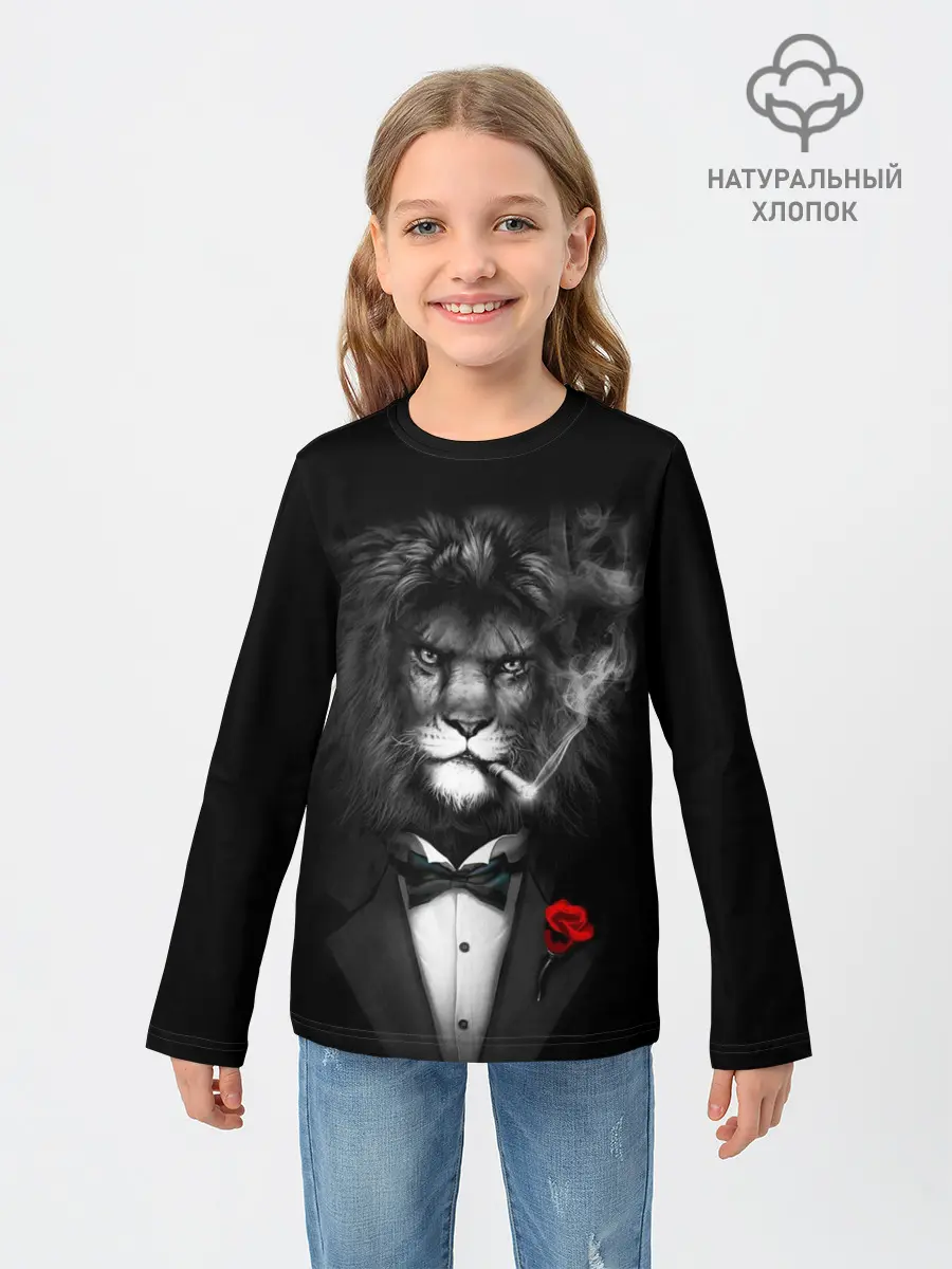 Детский лонгслив / Брутальный Лев