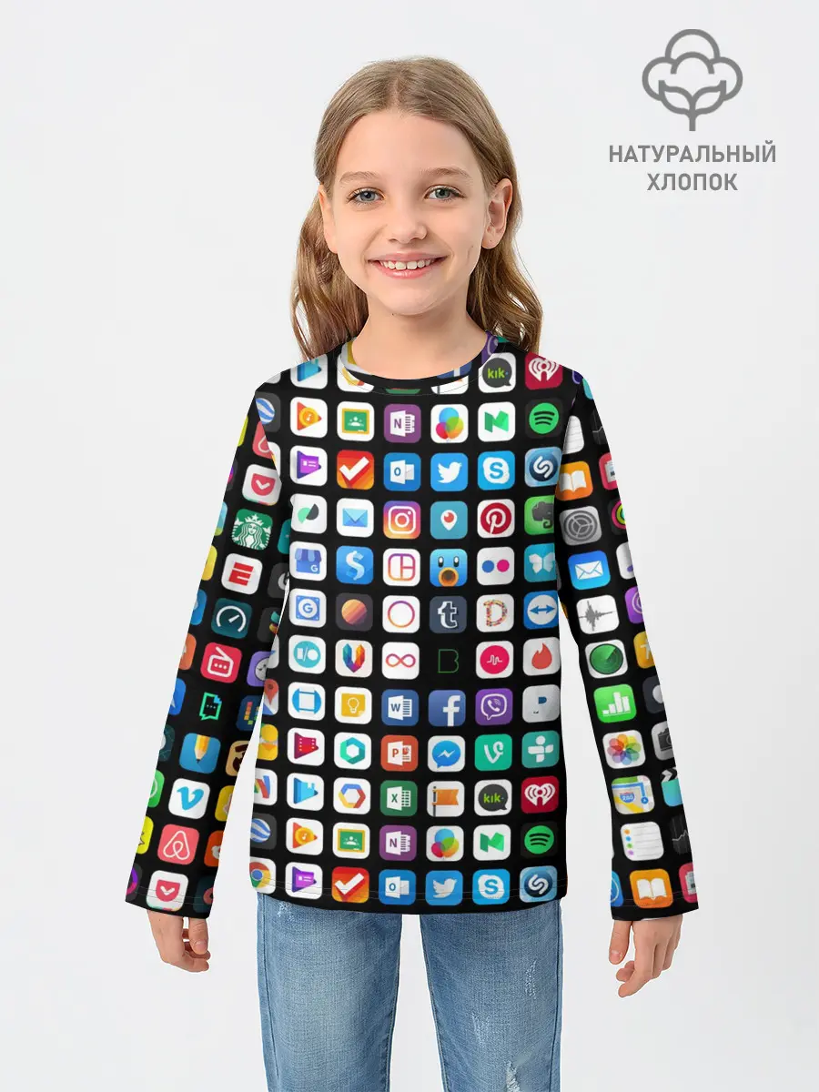 Детский лонгслив / Iphone and Apps Icons