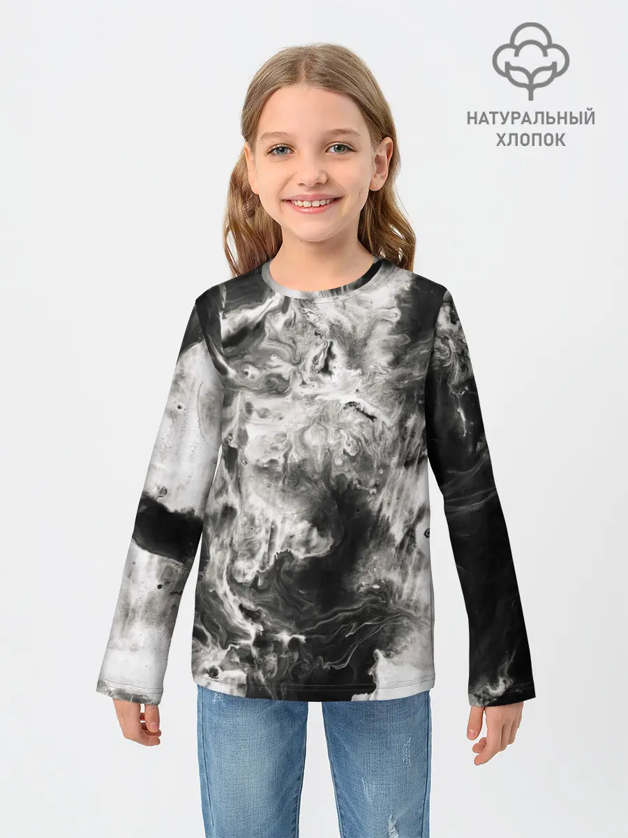 Детский лонгслив / Мрамор
