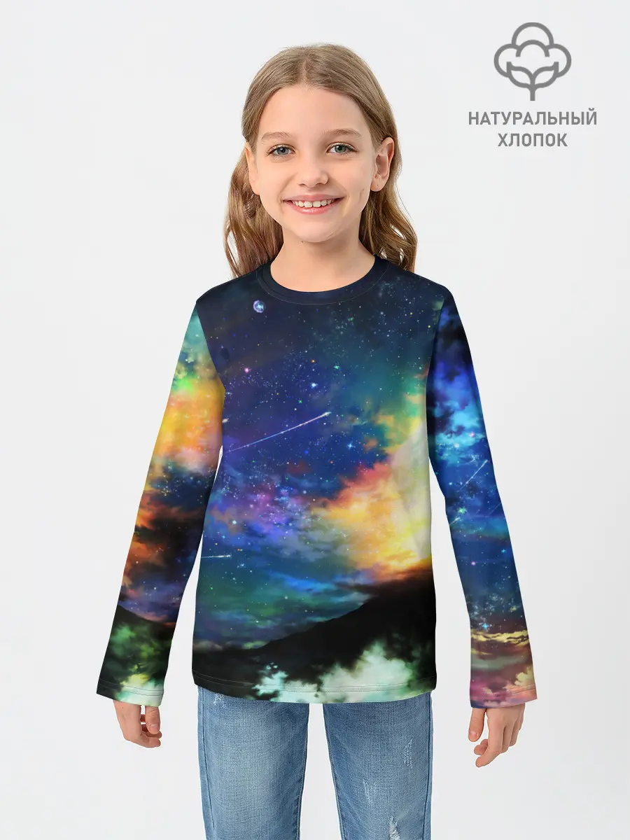 Детский лонгслив / Космические краски