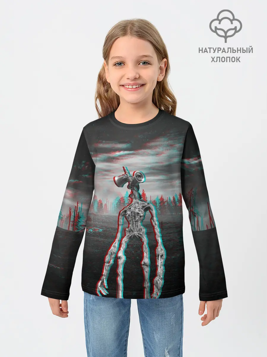 Детский лонгслив / Siren Head Horror Glitch