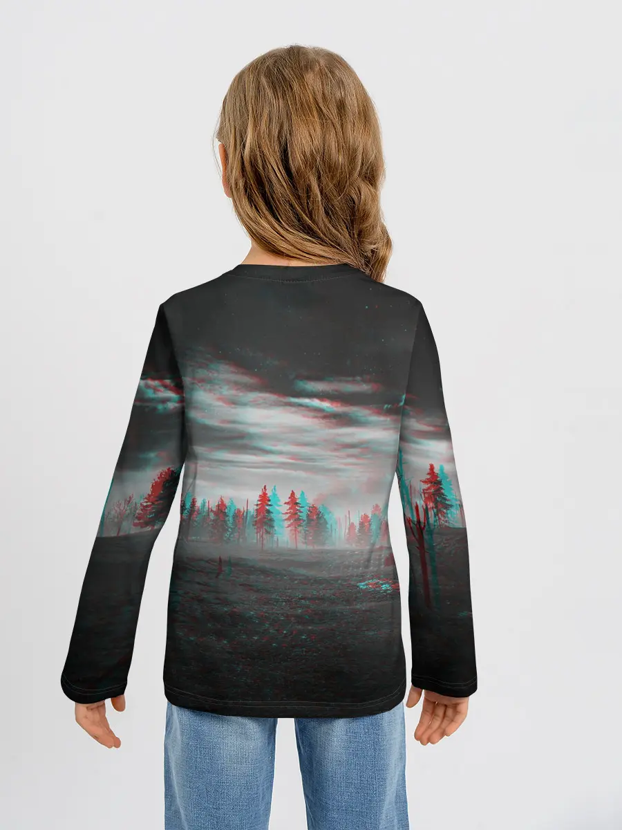 Детский лонгслив / Siren Head Horror Glitch