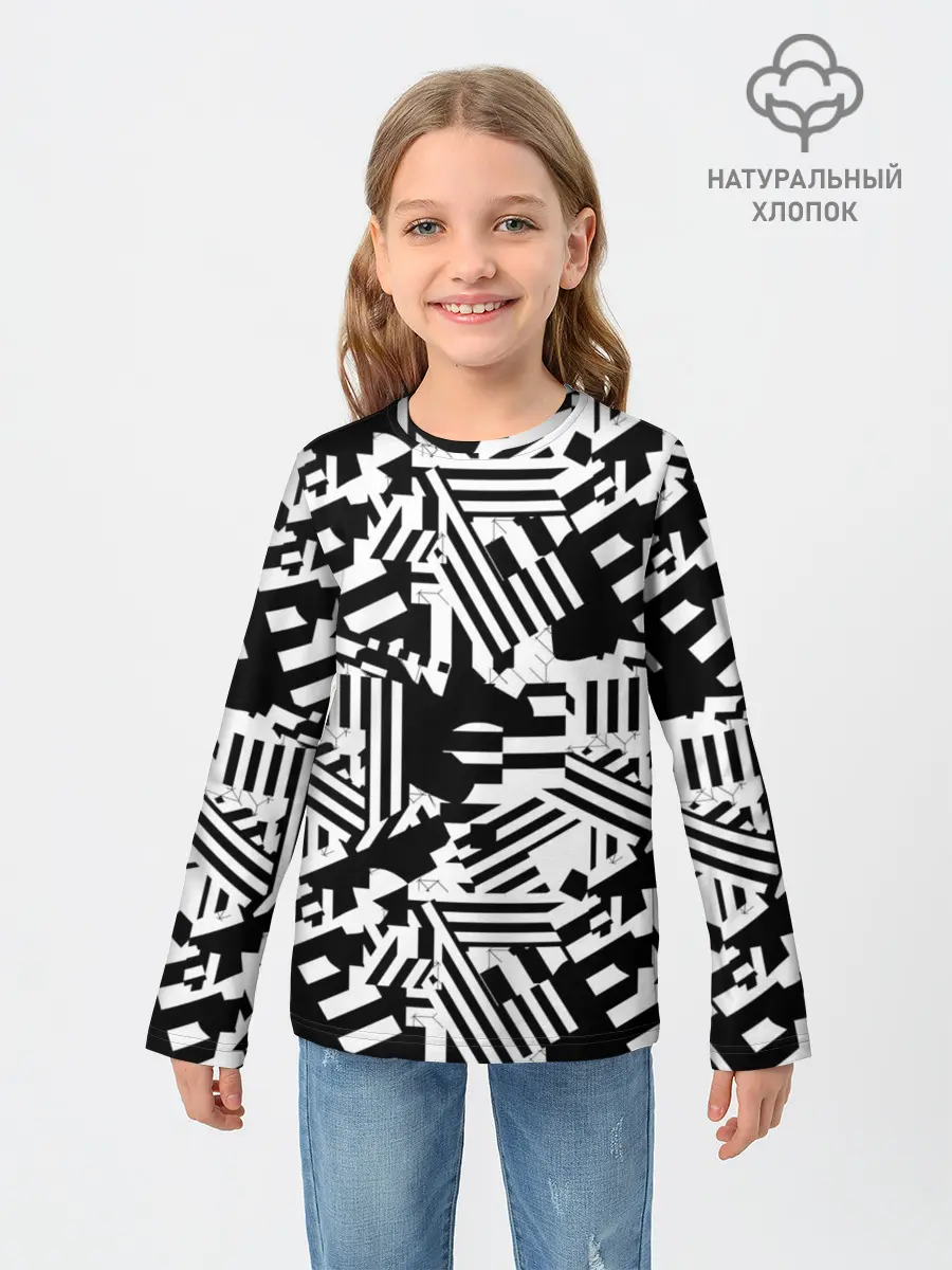 Детский лонгслив / Хаотичные линии