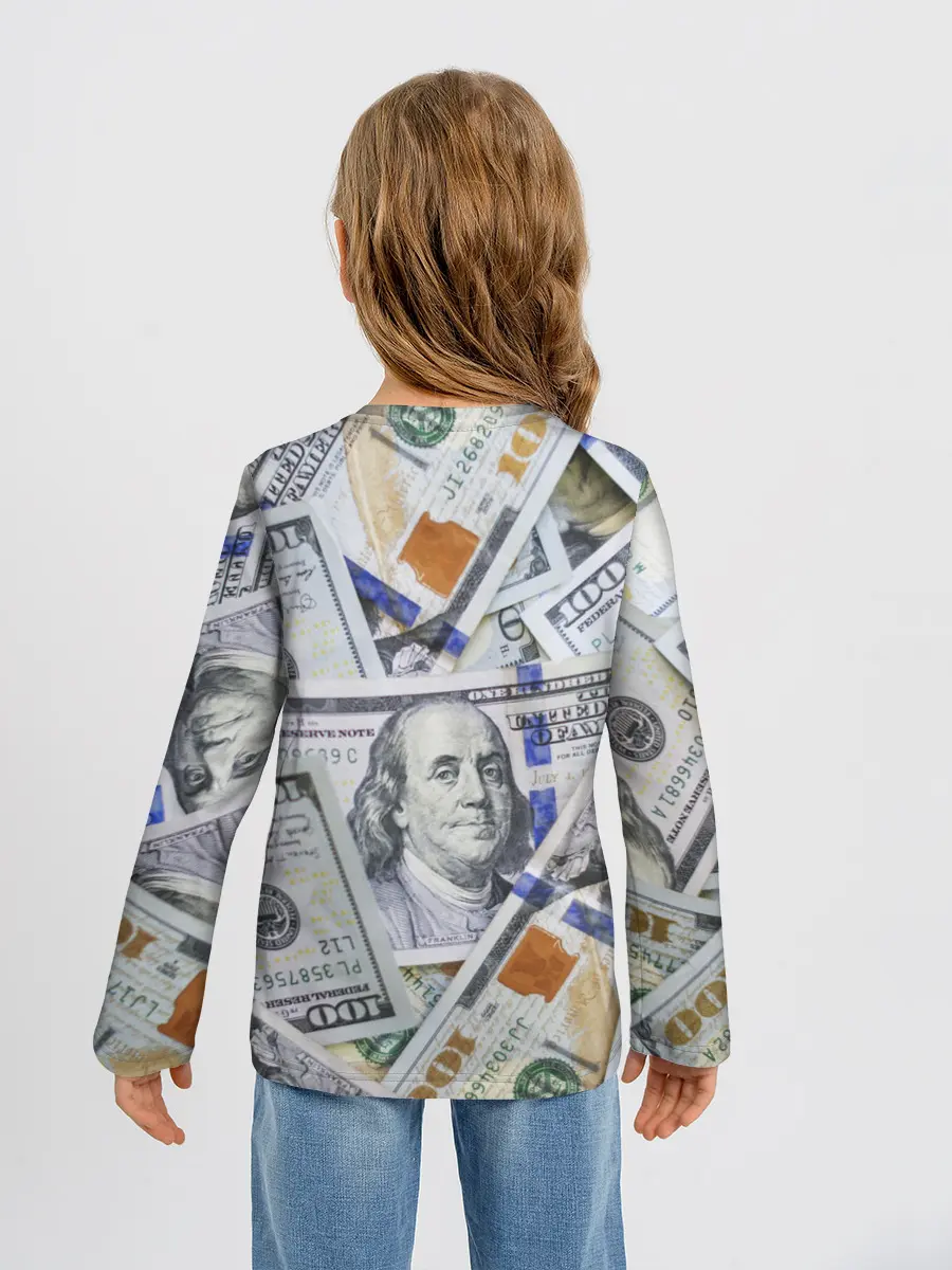 Детский лонгслив / Доллары