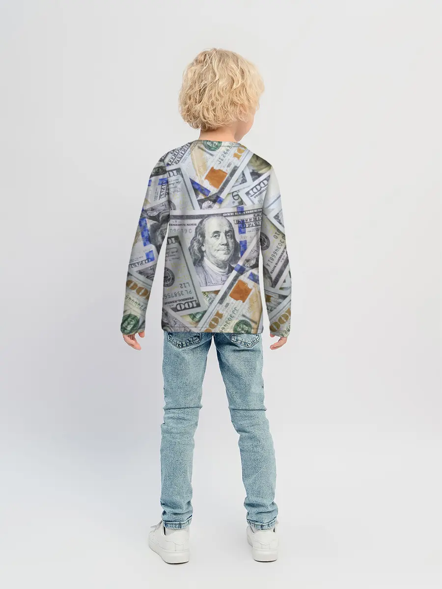 Детский лонгслив / Доллары