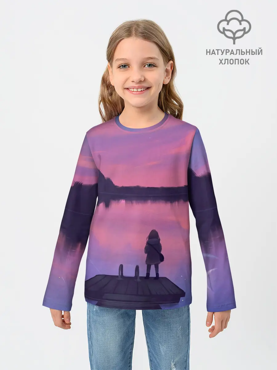 Детский лонгслив / Закат Солнце