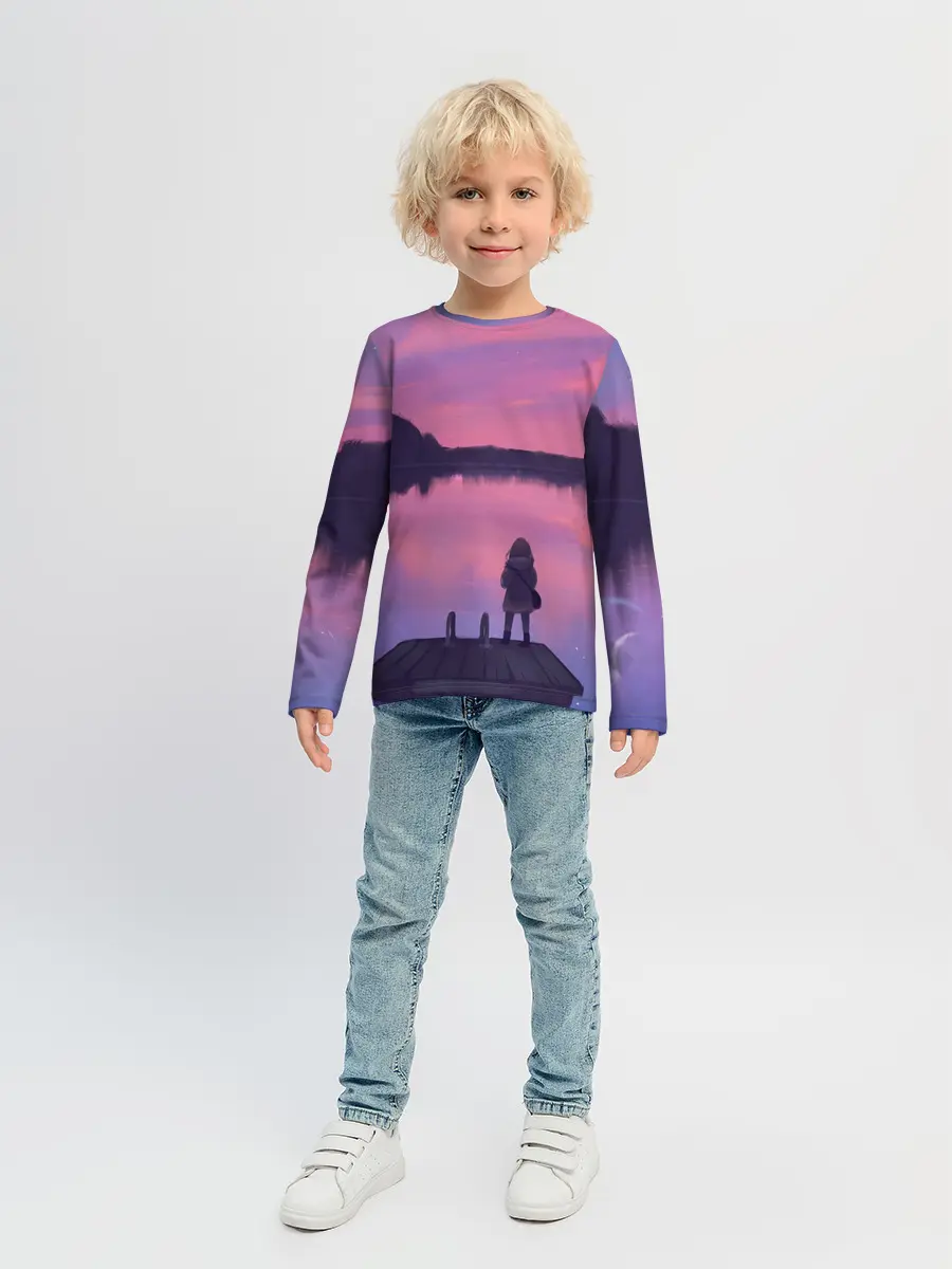 Детский лонгслив / Закат Солнце
