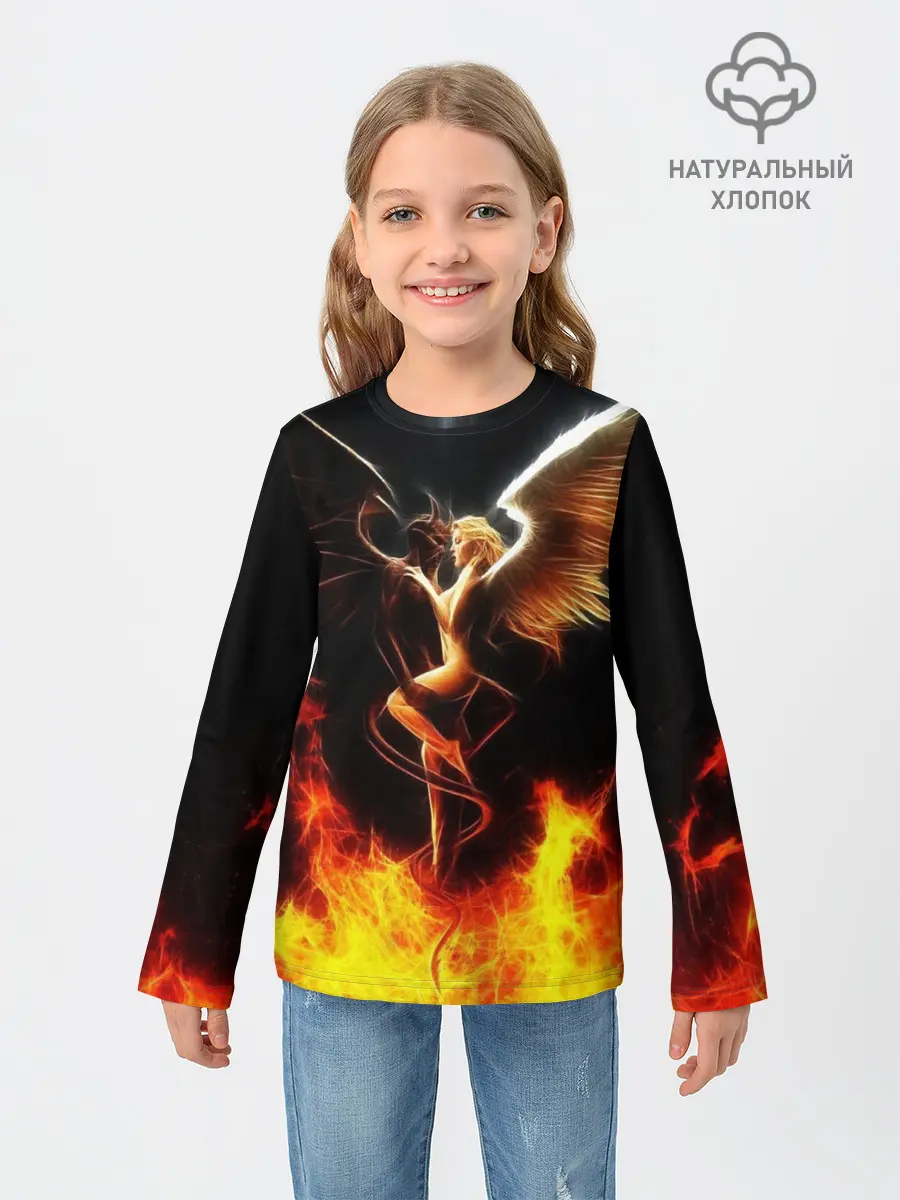Детский лонгслив / Angel and demon