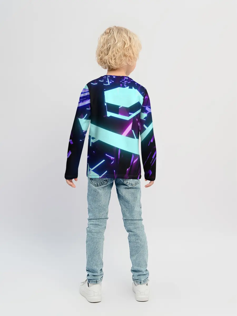 Детский лонгслив / Blue Neons