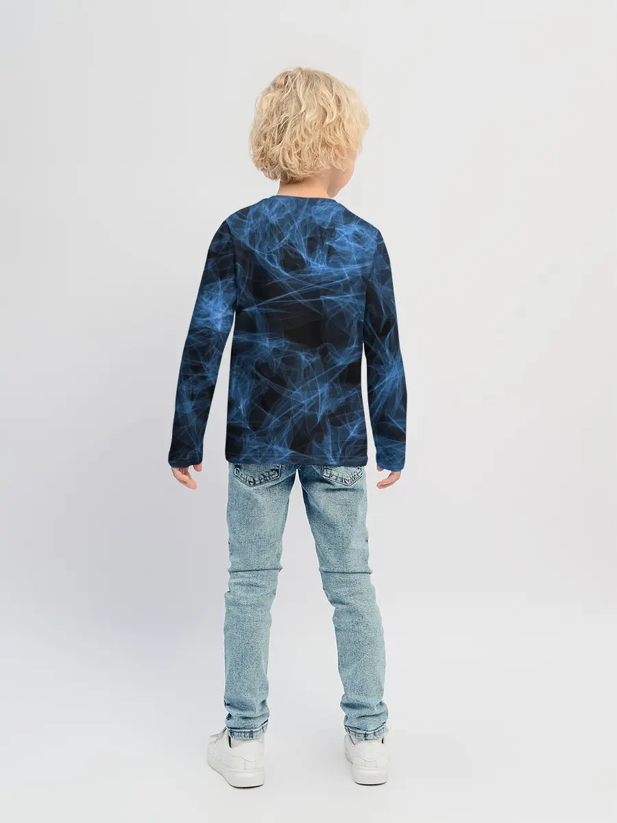 Детский лонгслив / Синяя паутина