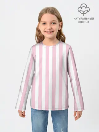 Детский лонгслив / Розовые линии