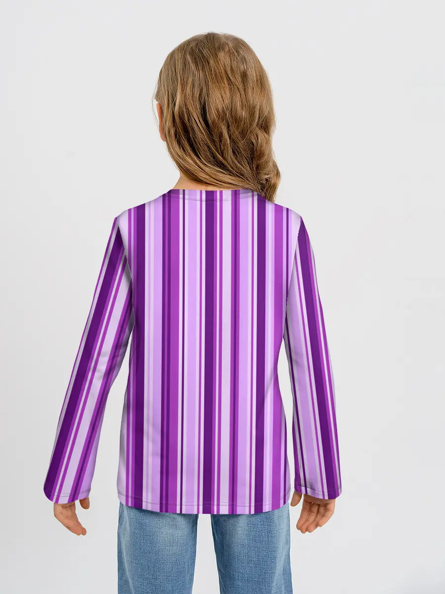 Детский лонгслив / Фиолетово-чёрные полосы