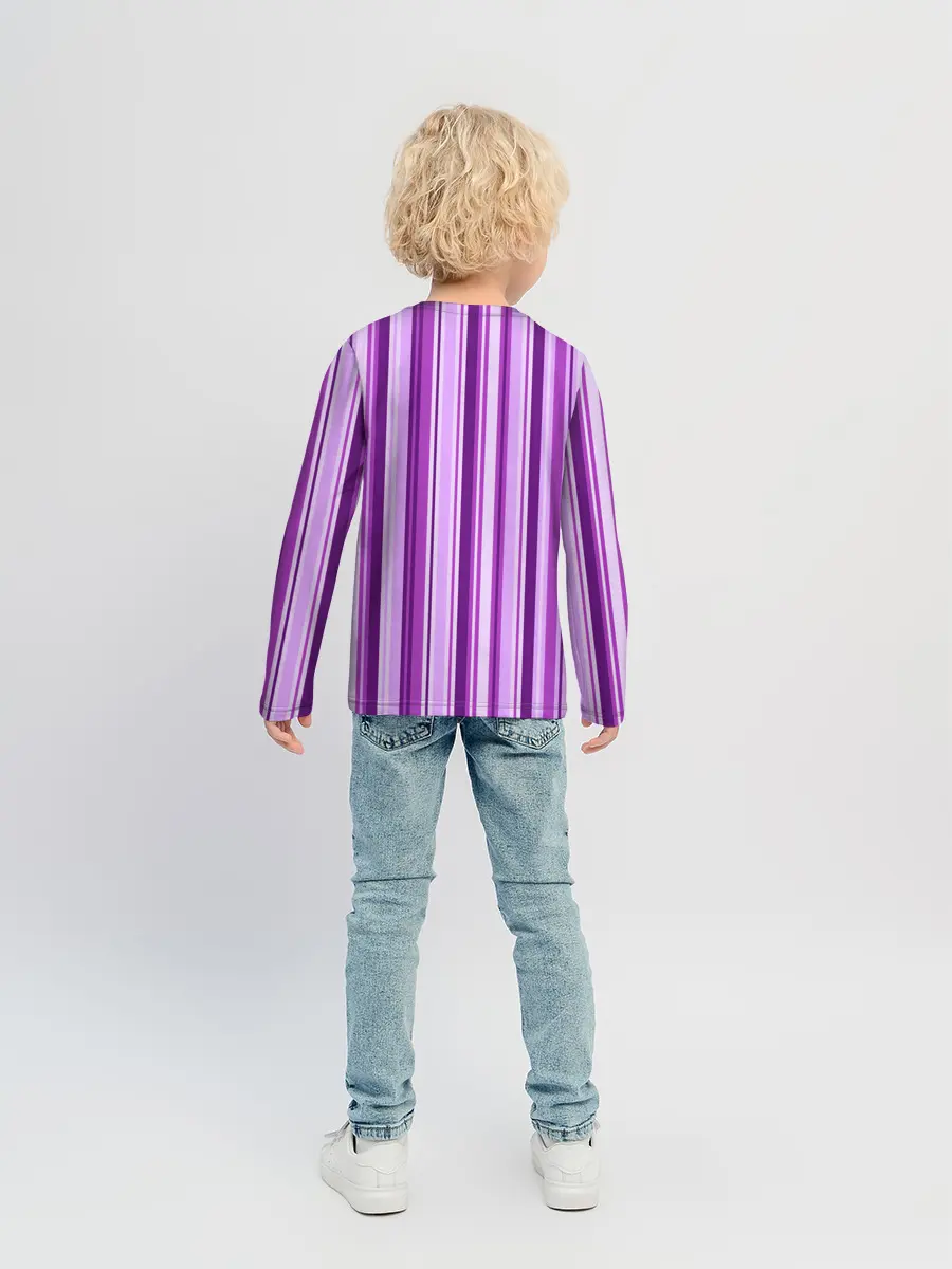 Детский лонгслив / Фиолетово-чёрные полосы