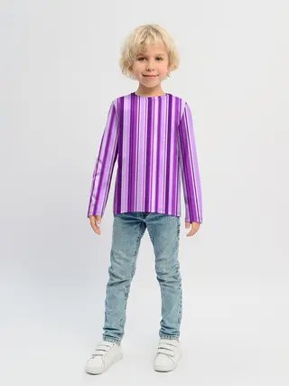 Детский лонгслив / Фиолетово-чёрные полосы
