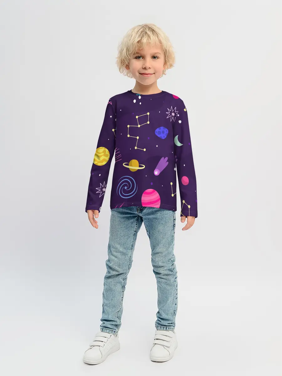 Детский лонгслив / Космический пейзаж
