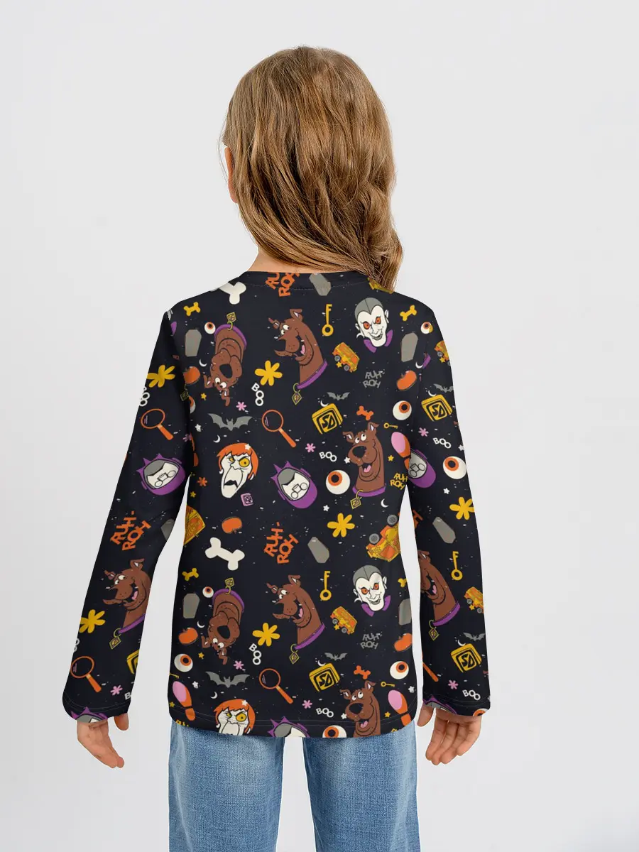 Детский лонгслив / Скуби-Ду Хэллоуин паттерн