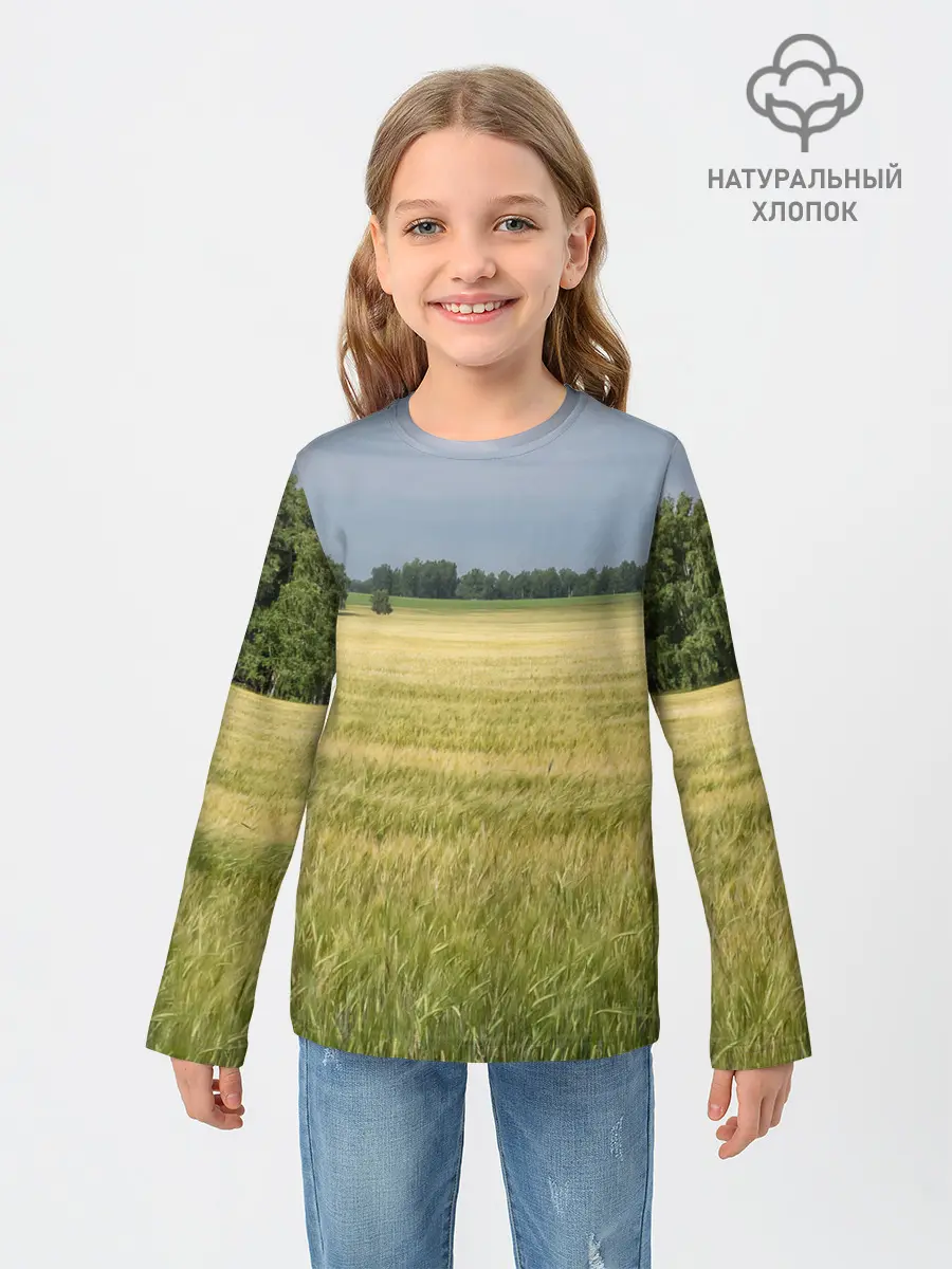 Детский лонгслив / Пшеничное поле