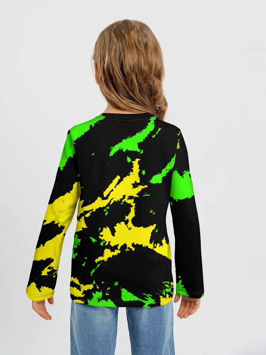 Детский лонгслив / Желто-зеленый