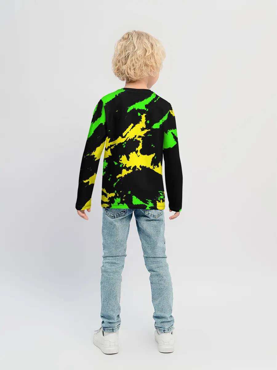 Детский лонгслив / Желто-зеленый