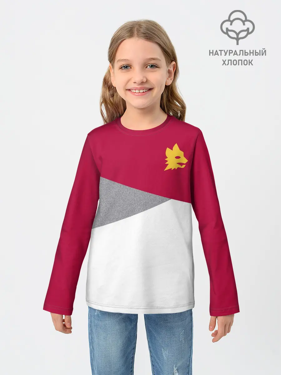 Детский лонгслив / AS Roma | Red Design 21/22