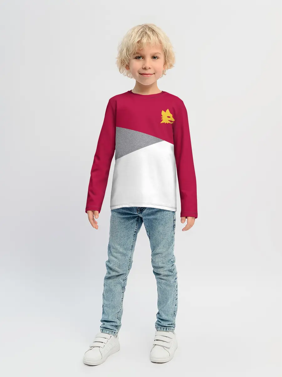 Детский лонгслив / AS Roma | Red Design 21/22