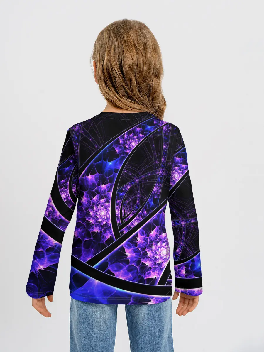 Детский лонгслив / Фрактал линии