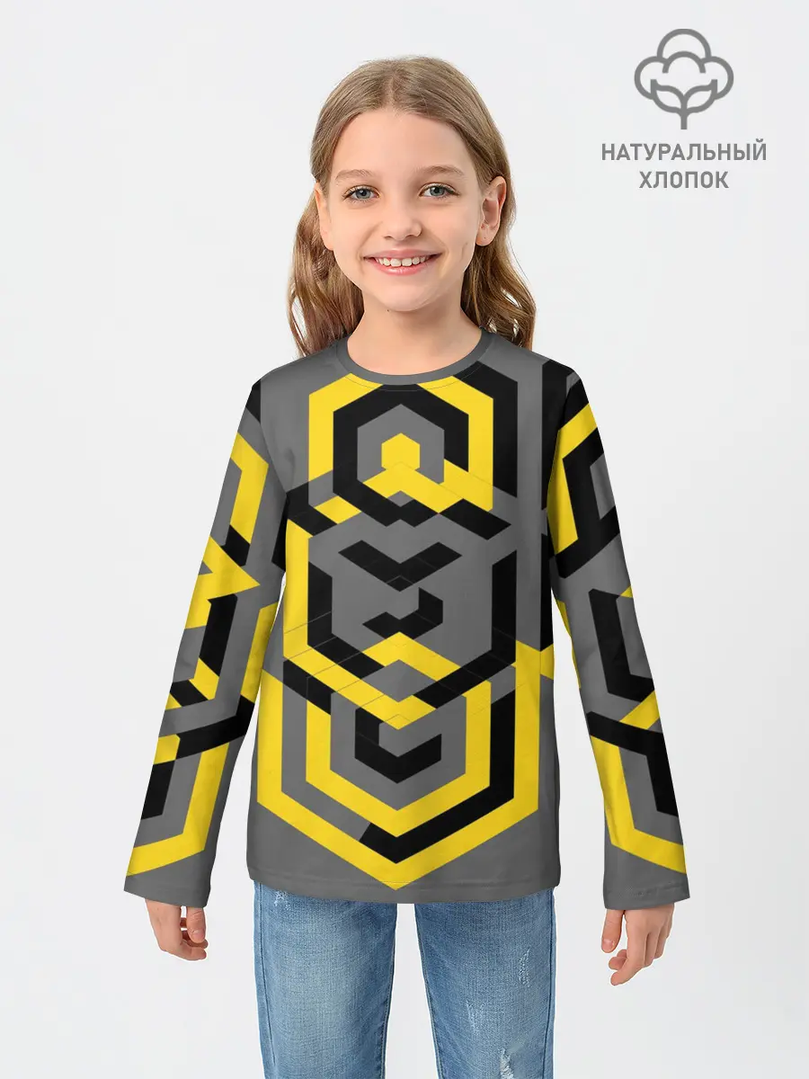 Детский лонгслив / Геометрия узор