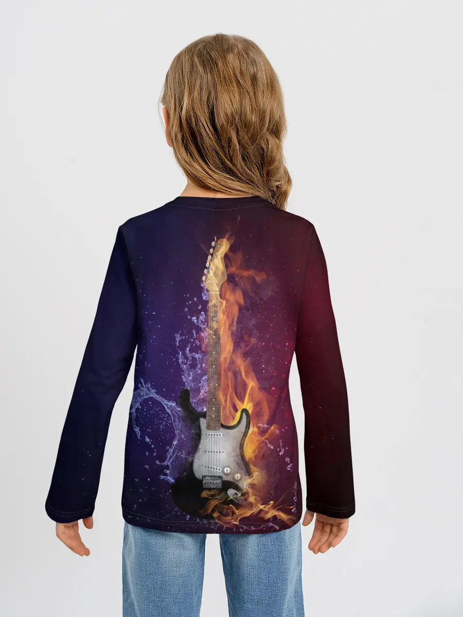 Детский лонгслив / Гитара огня