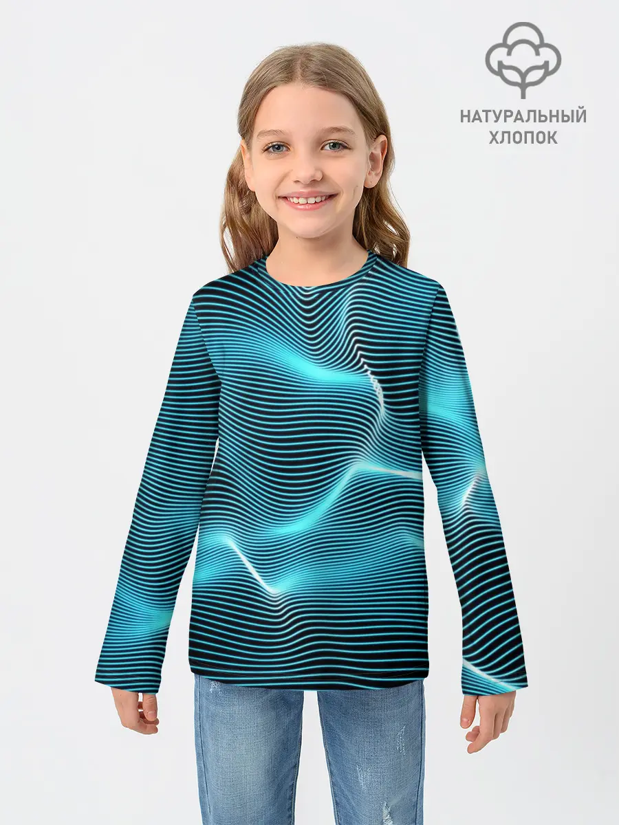 Детский лонгслив / Neon lines