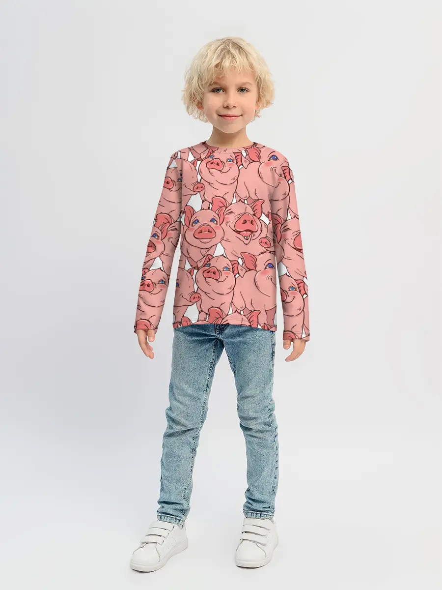 Детский лонгслив / Свиньи
