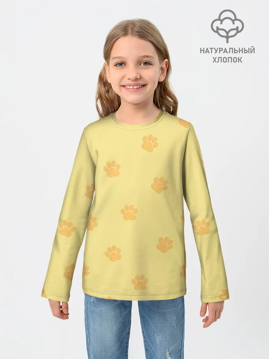 Детский лонгслив / Кошачьи следы