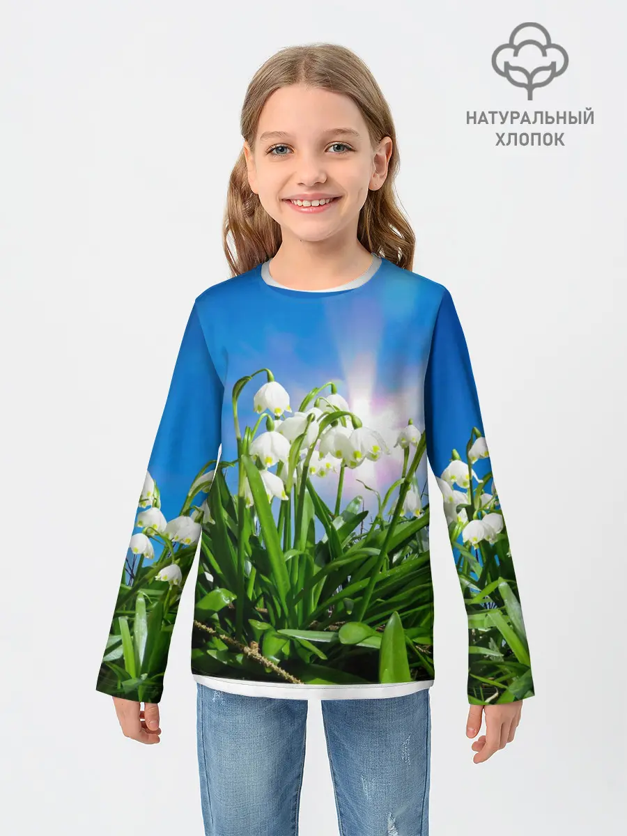 Детский лонгслив / Подснежники