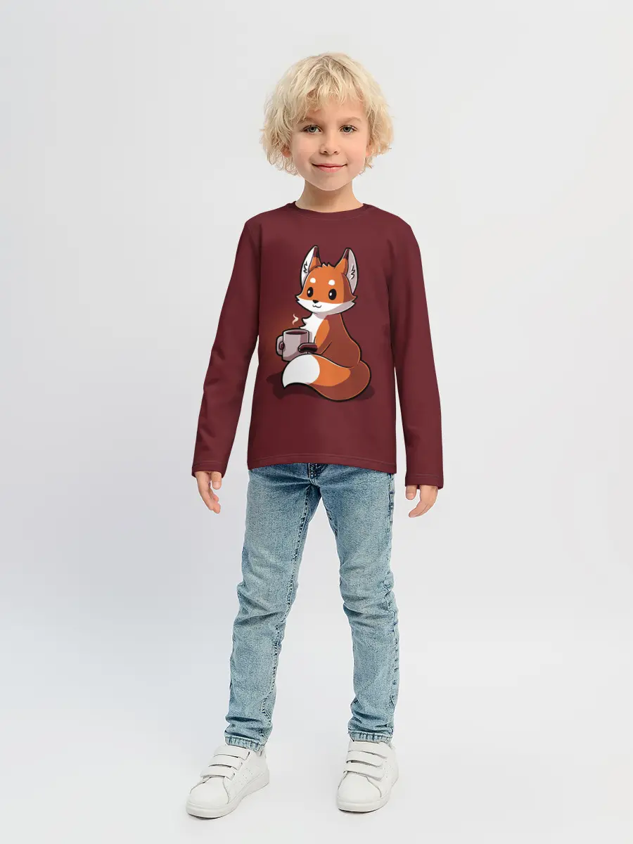 Детский лонгслив / Кофе любят не только люди