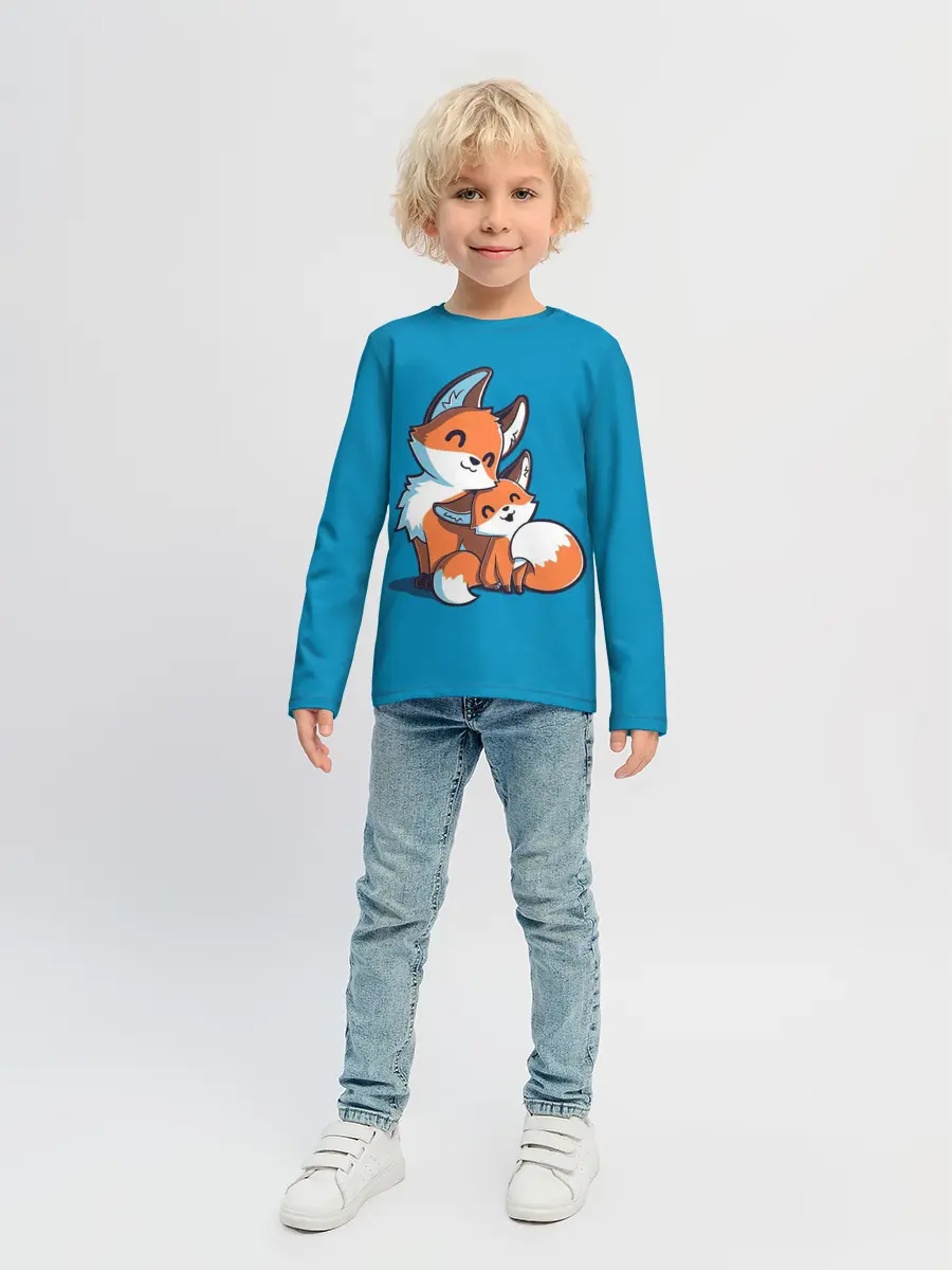 Детский лонгслив / Лисья семья