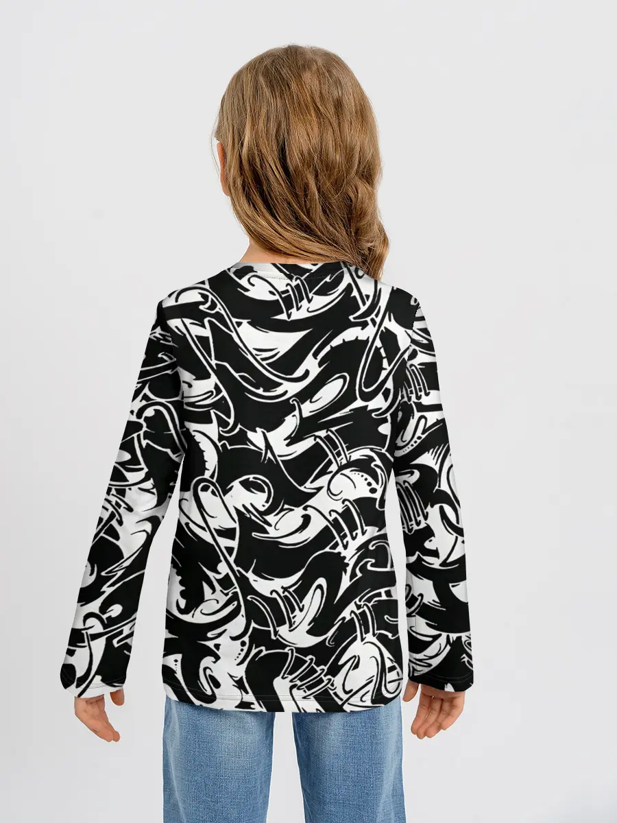 Детский лонгслив / Tattoo | BlackWhite