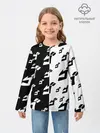 Детский лонгслив / Паттерн ДжоДжо черно-белый