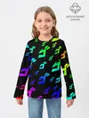 Детский лонгслив / Радужный Паттерн Лого ДжоДжо