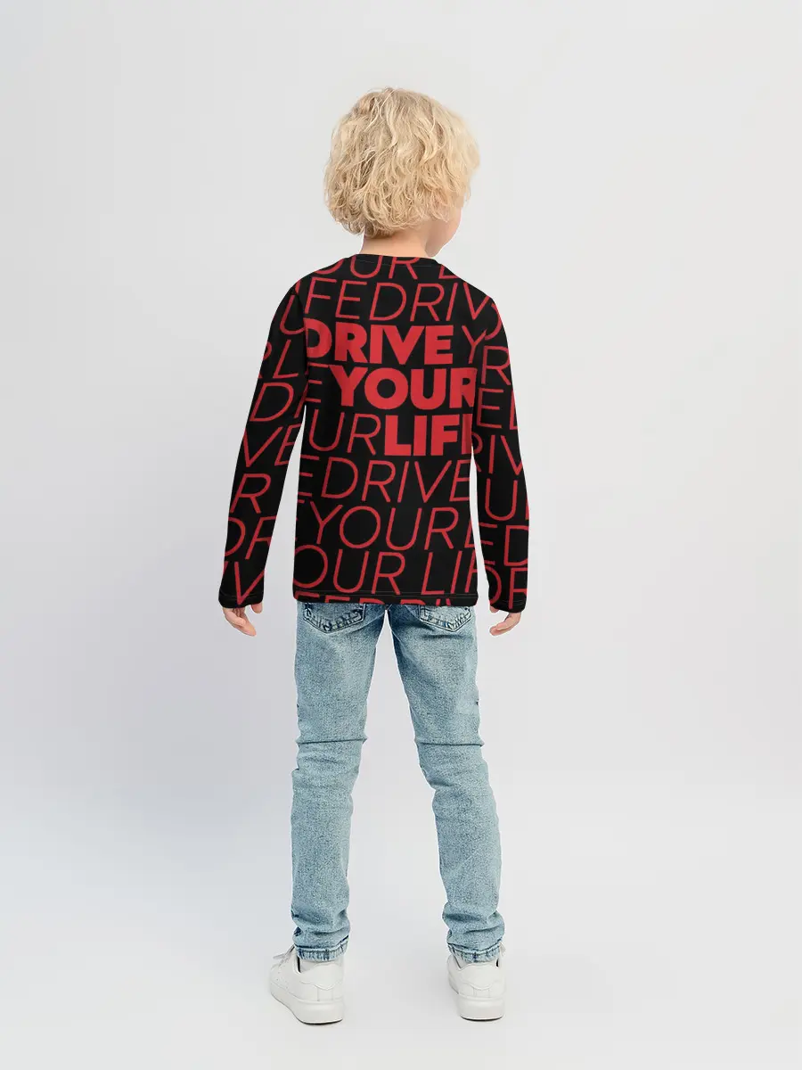Детский лонгслив / drive your live red