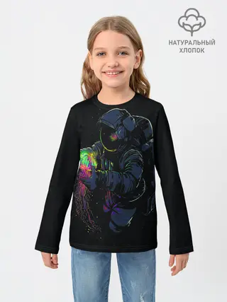 Детский лонгслив / Медуза и космонавт