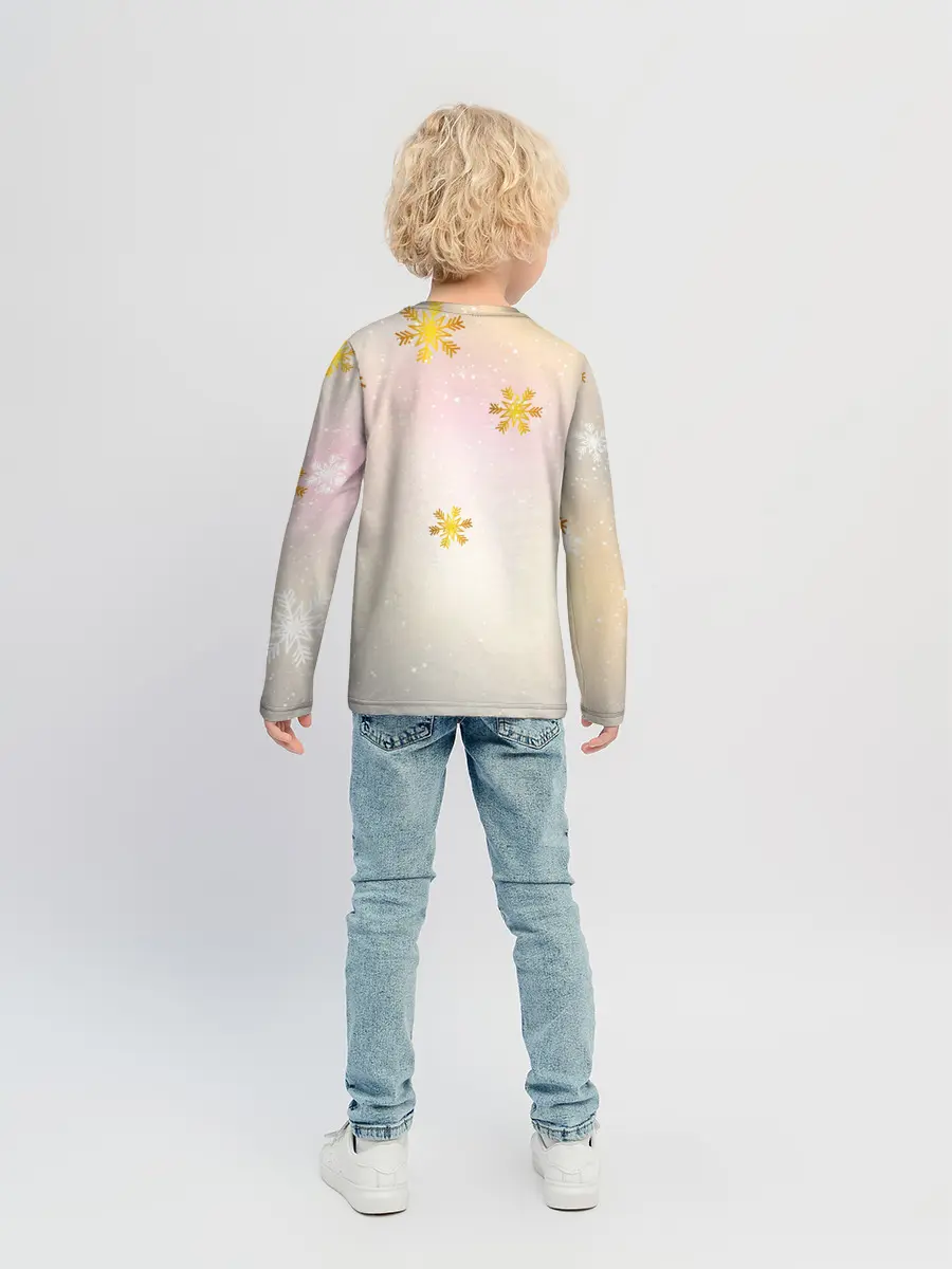 Детский лонгслив / Новогодний кот