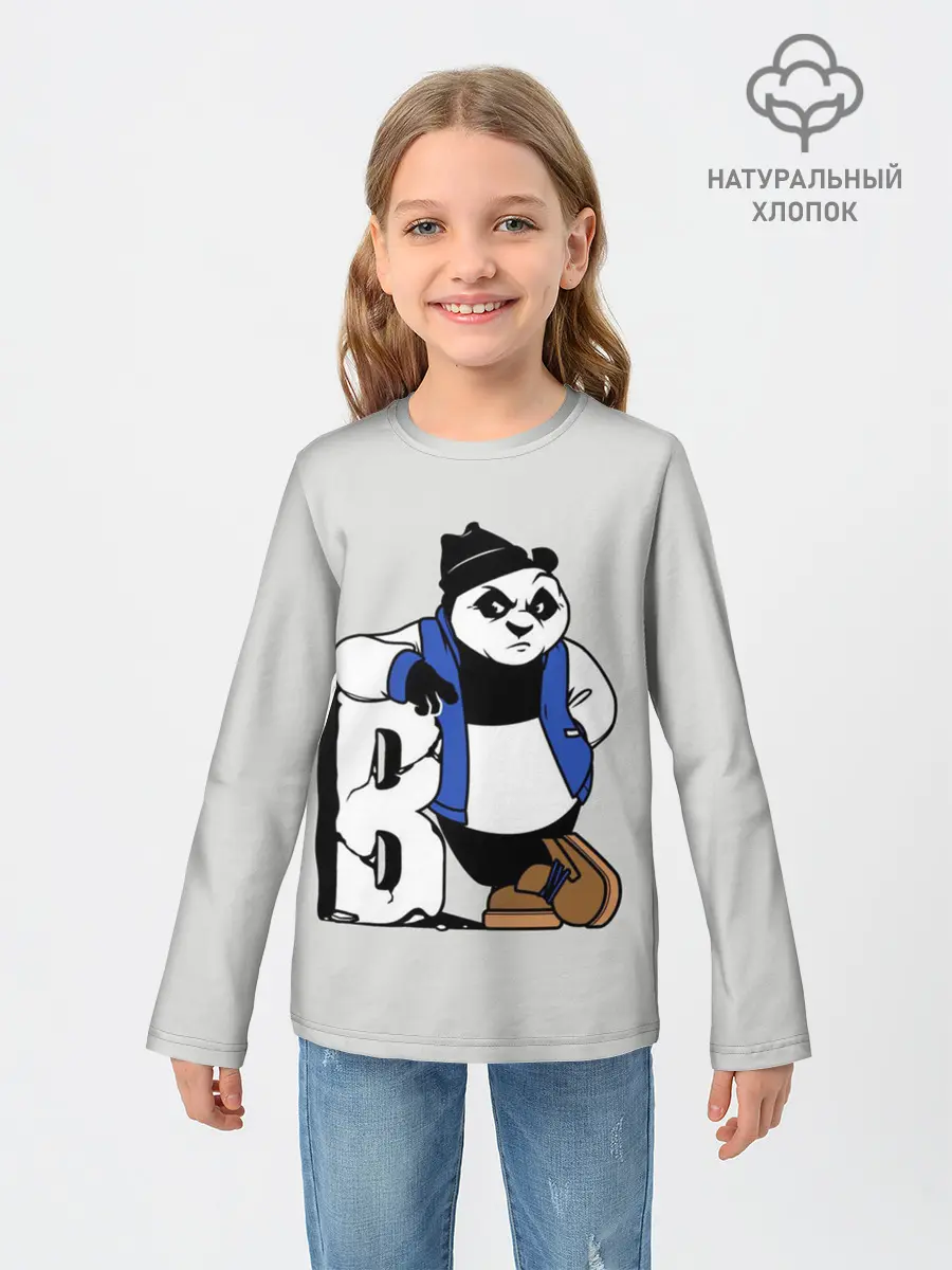 Детский лонгслив / Серьёзная Панда