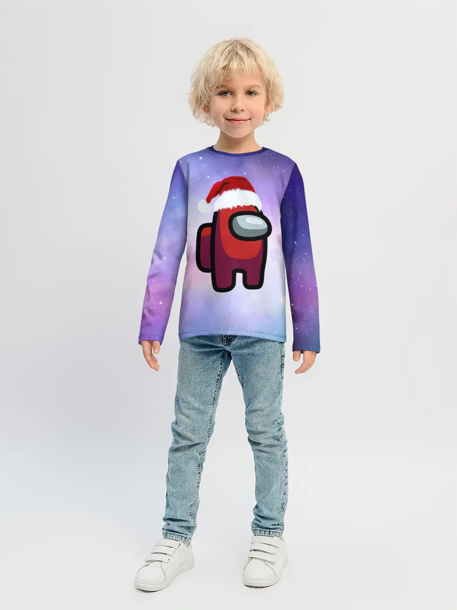 Детский лонгслив / Новогодний Among us