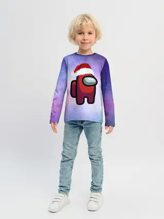 Детский лонгслив / Новогодний Among us