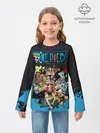 Детский лонгслив / One Piece синий всплеск