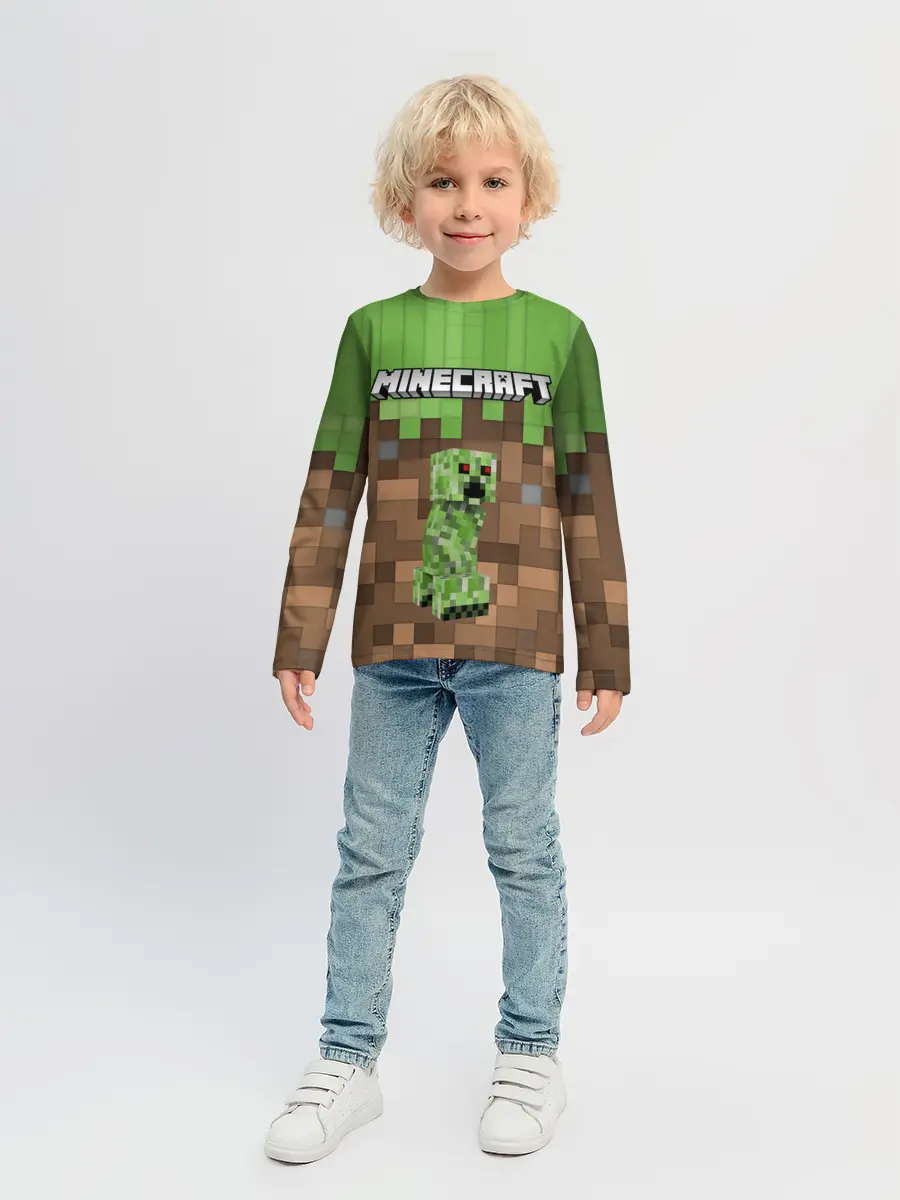 Детский лонгслив / MineCraft | Крипер